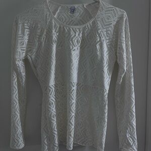 BECCA Elegant White Lace Top